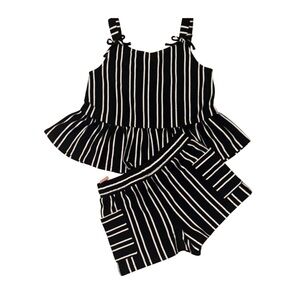 NWOT KIDS Black and White Striped Two-Piece Set